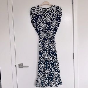 MISA LOS ANGELES ANALI BLUE POLKA DOT MIDI DRESS SIZE S